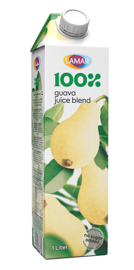 لامار عصير 100% طبيعي جوافه 1 لتر